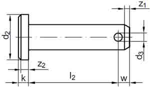 DIN 1444 clevis pin drawing