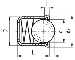 Ball Spring Plungers technical drawing