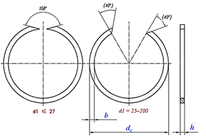 DIN 9928 Snap Rings with Rectangular Profile