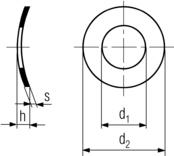 DIN 137 Curved spring Washers drawing