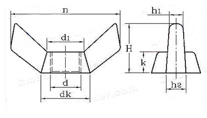 DIN 314 square edge wingnuts