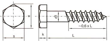 DIN 571 hex wood screws