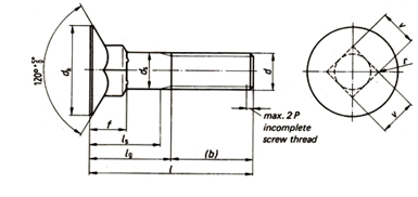 DIN 605 flat countersunk carriage bolt