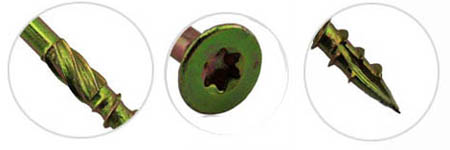 torx thread cutting wood screws detail