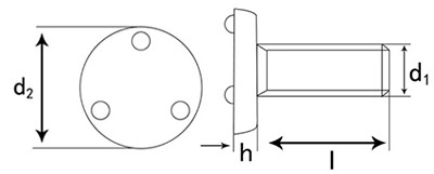 Weld Screws with 3 projection on top of head